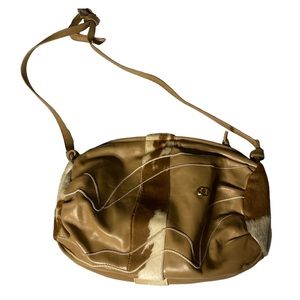 Vintage Carlo Fiori of Italy leather purse with calf hair